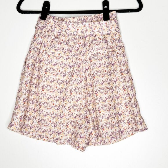 Zara Ditsy Floral High Waist Belted Shorts Women's Size Small - Picture 2 of 8